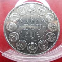1 ecu argent 1991 1