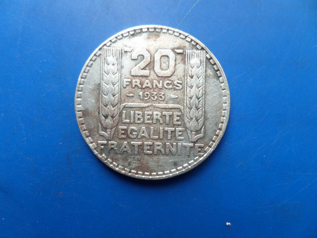 20 francs argent 1933 turin