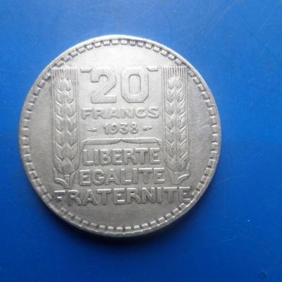 20 francs argent 1938 turin