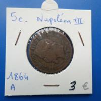 5 centimes napoleon iii 1864 a