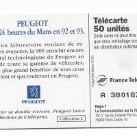 Carte telephonique peugeot 1