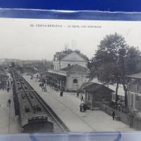 Cpa fontainebleau la gare