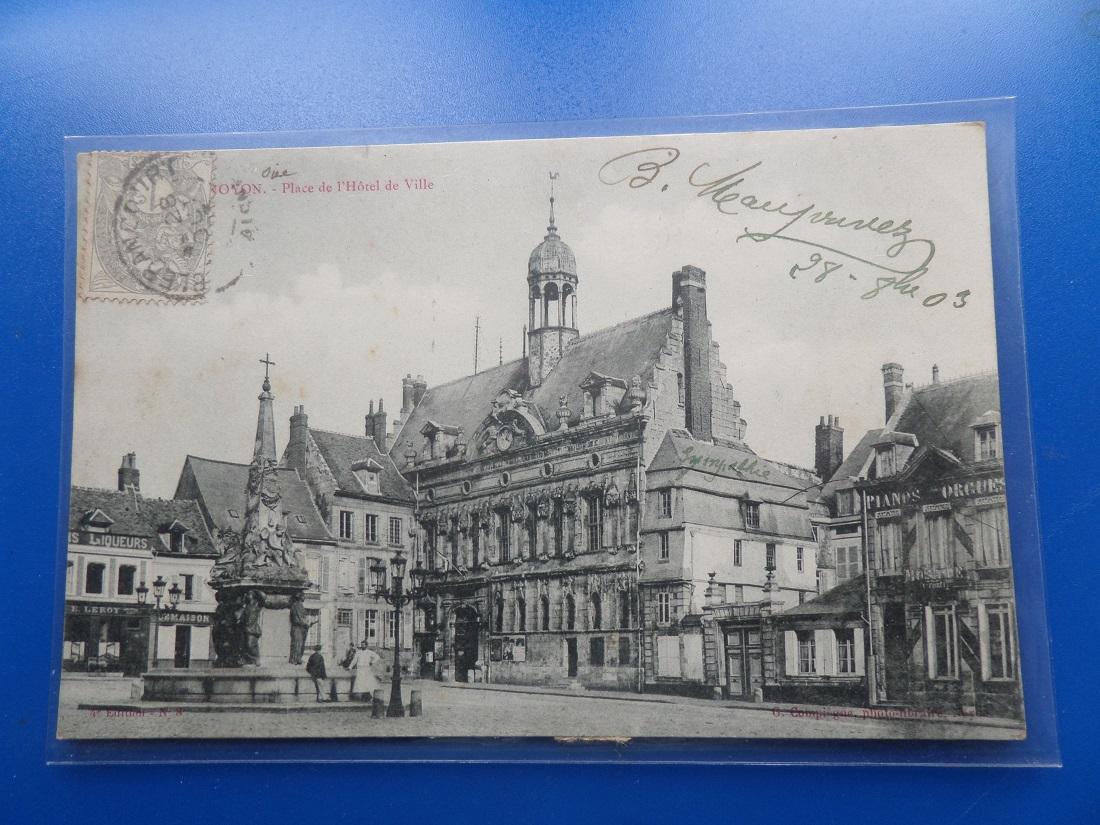 Cpa noyon l hotel de ville