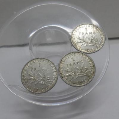 Lot 1 francs argent de 1916