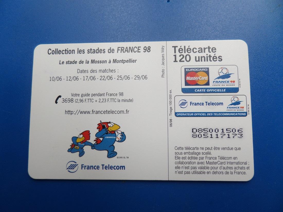 Telecarte football 1998 coupe du monde 1