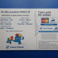 Telecarte football 1998 coupe du monde 25 