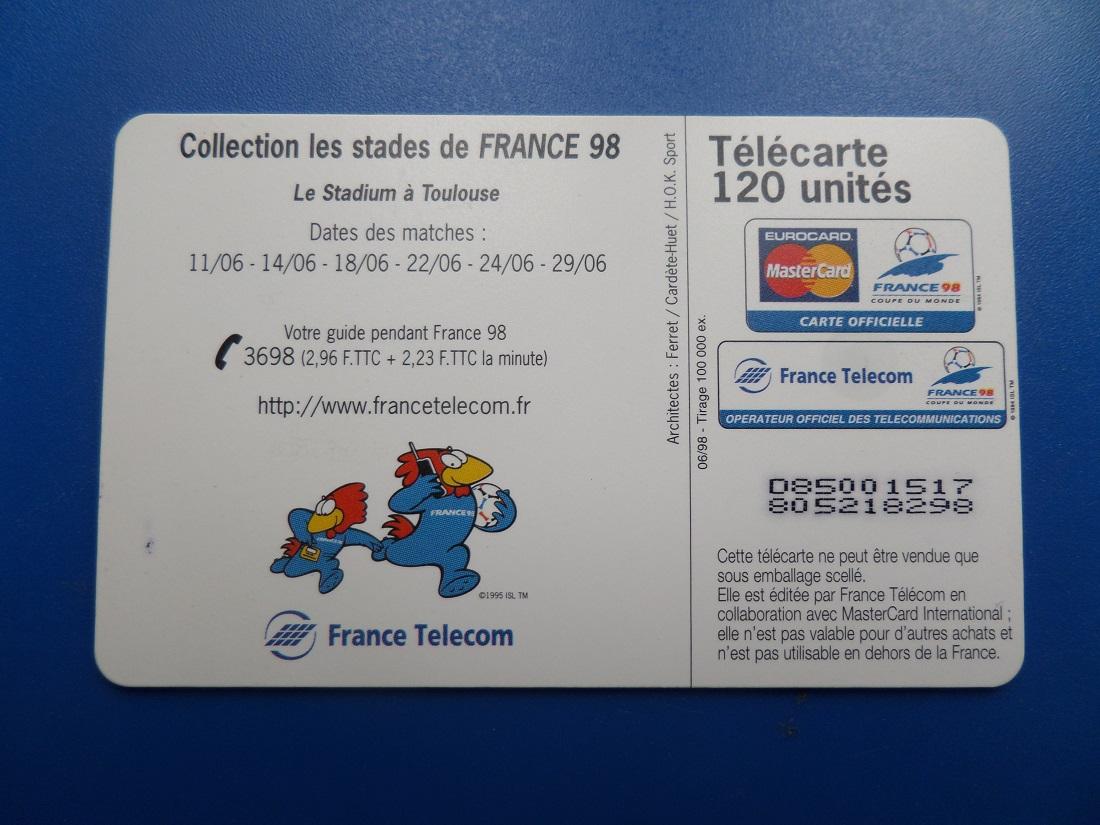 Telecarte football 1998 coupe du monde 9
