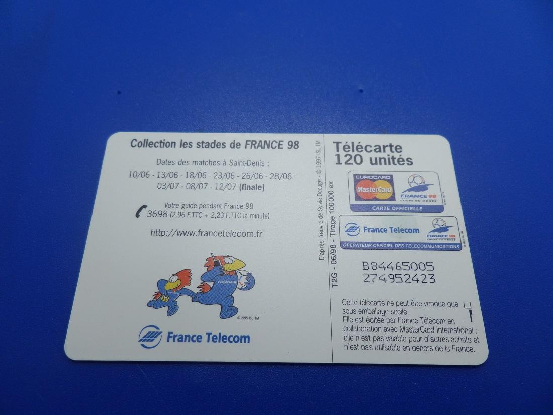 Telecarte footix 1998 coupe du monde saint denis 1